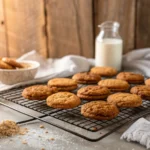 Freshly baked high protein cookies cooling on rack