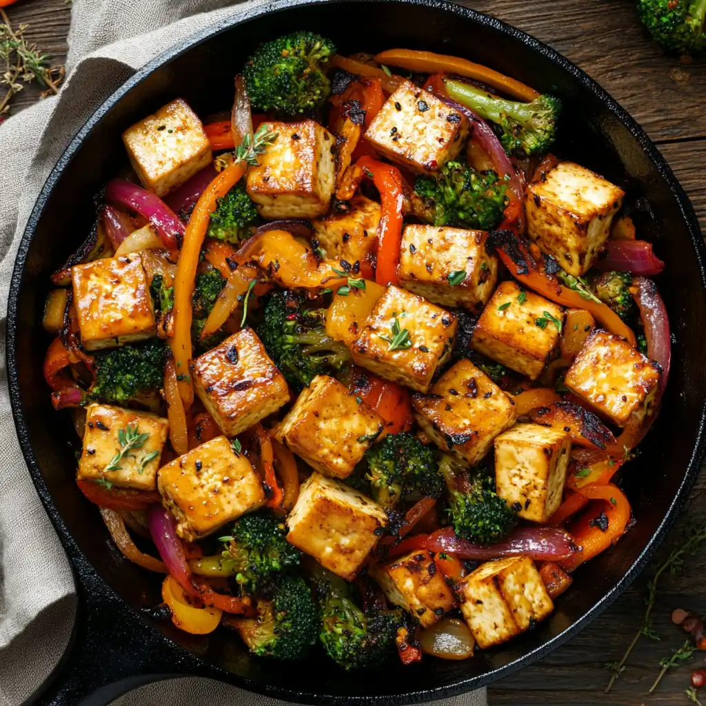 high protein tofu stir fry with vegetables
