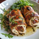 Chicken Roulade Calories on White Plate