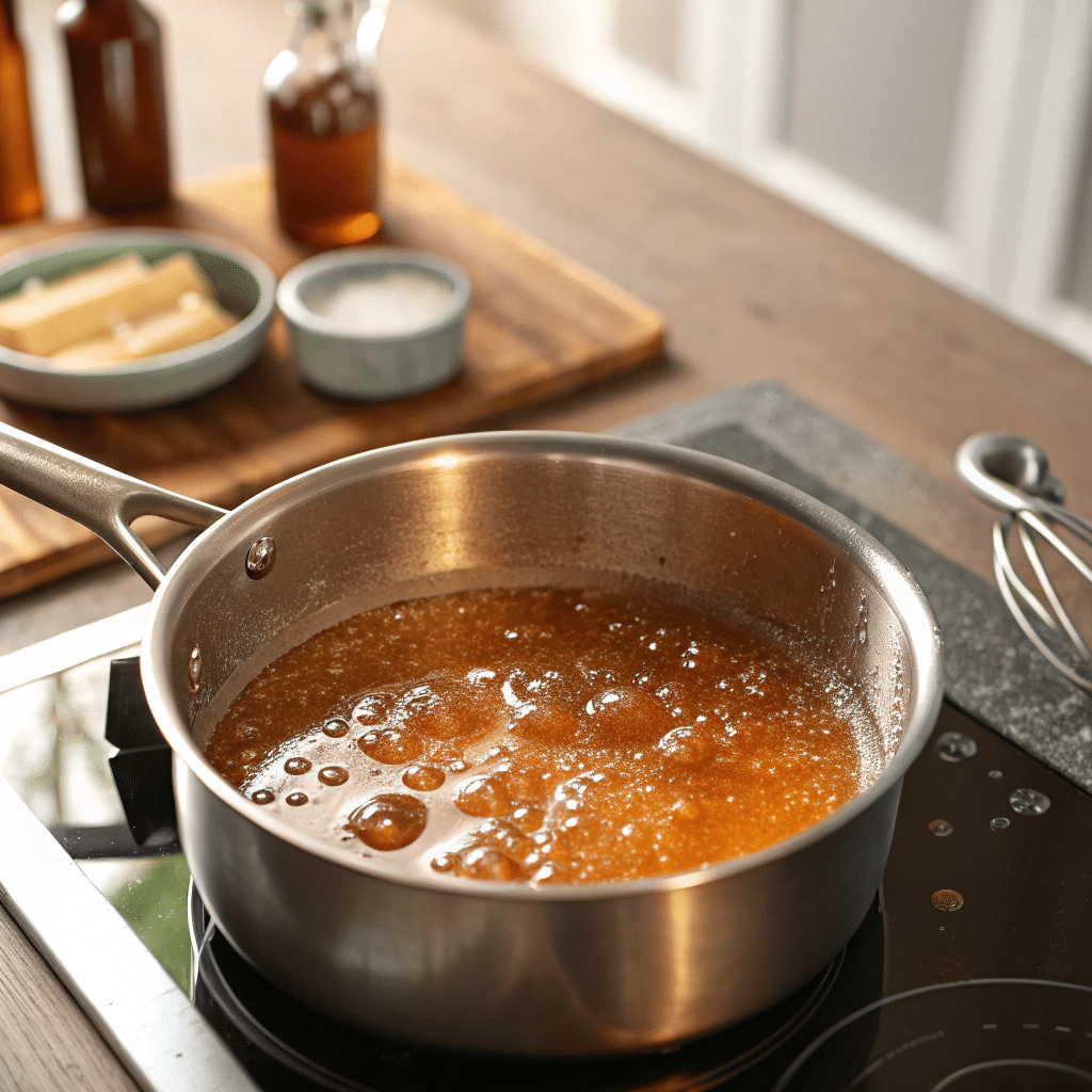 Boiling sugar mixture for honeycomb