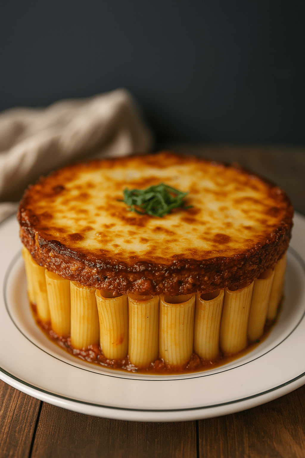 Honeycomb pasta cake in springform pan