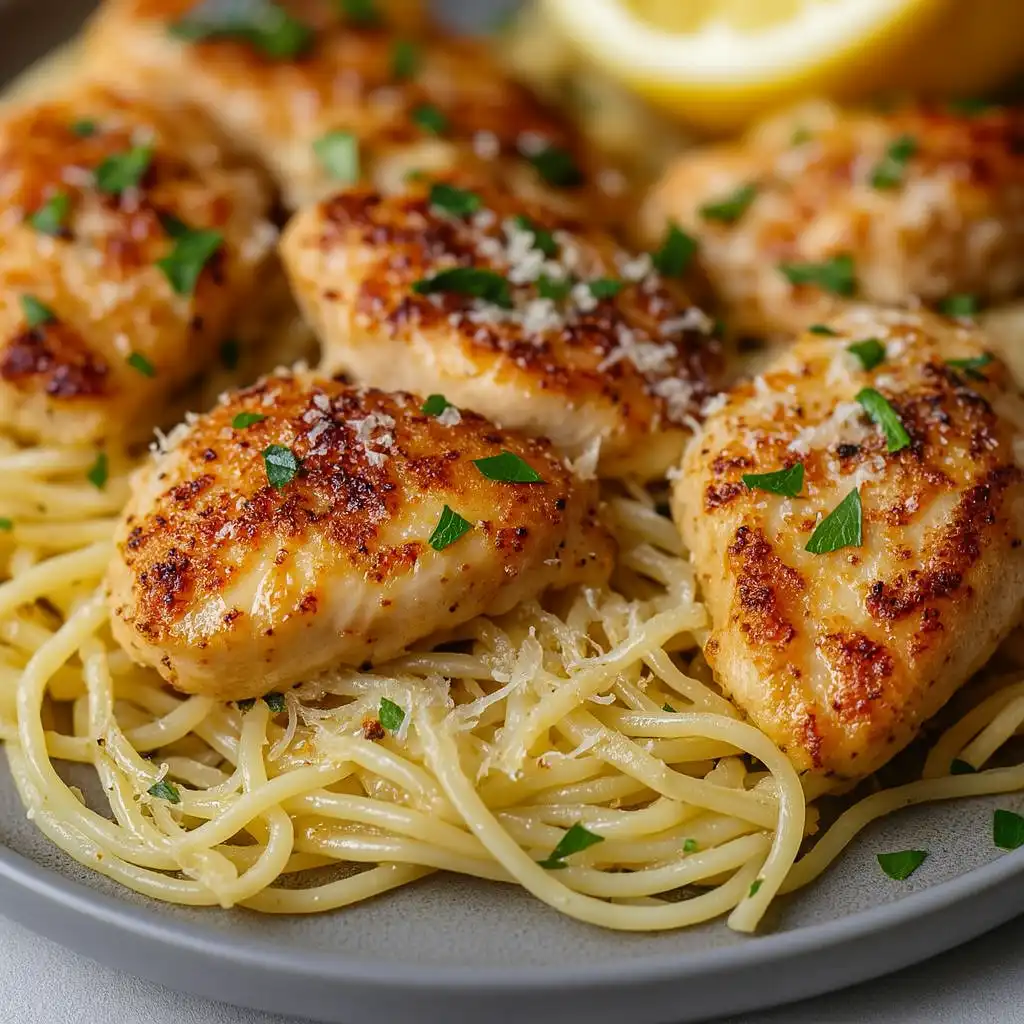 Lemon Garlic Butter Chicken with Parmesan Pasta