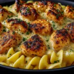Garlic Butter Chicken Bites with Creamy Parmesan Pasta